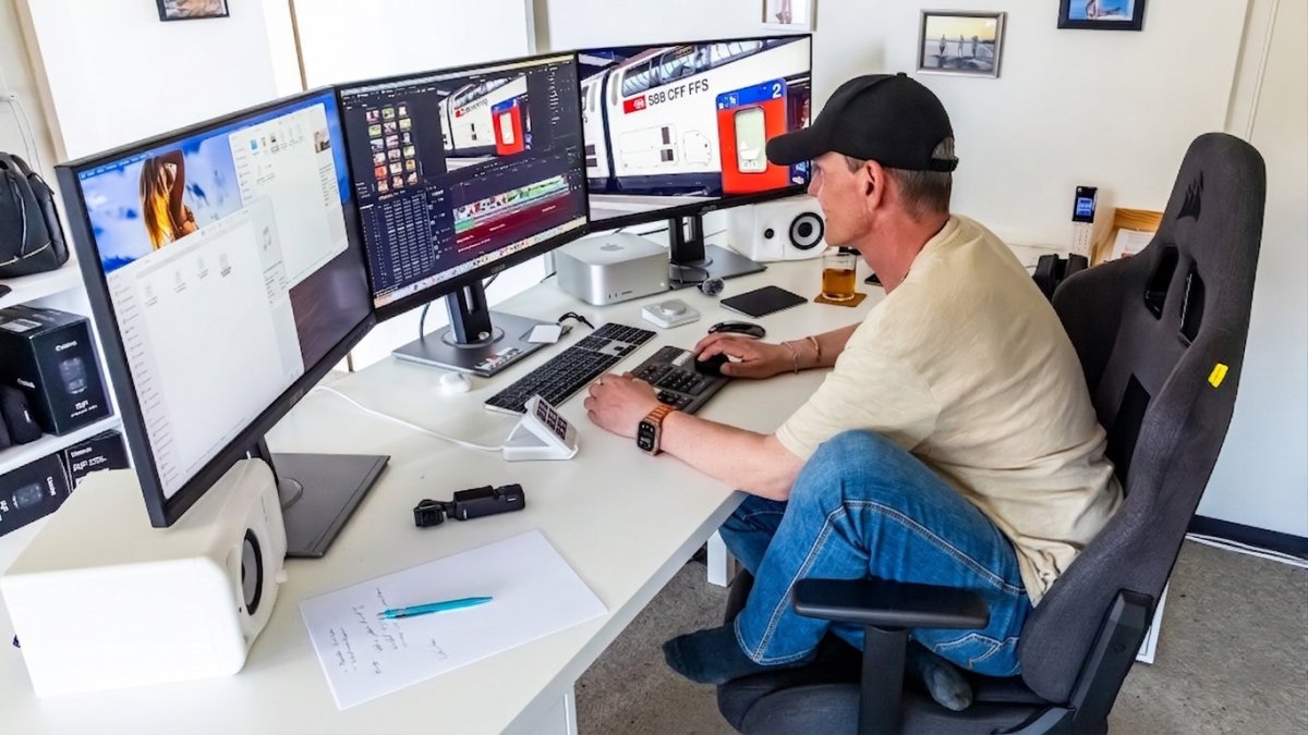 Marcel Boss beim Schneiden eines Videos